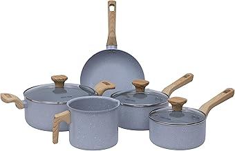 Mimo Style, Conjunto de 5 Panelas com Tampa de Vidro Temperado Pratic Cook Grafite