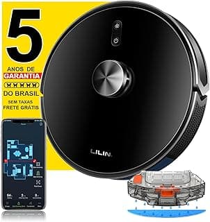LILIN X6 Robô aspirador de pó com Navegação LiDAR, Aspirador de pó robô, 110/220V Bivolt, Aspirador 3 em 1, Conexão WiFi, Salve vários mapas, Fronteira Virtual, Funciona com Alexa, Do Brasil com 10.01% de desconto por R$ 1.367,00 na amazon