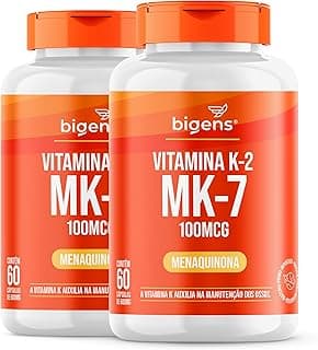 Vitamina K2 Mk-7, (Mk7) 100 Mcg, Biogens, Kit 2x 60 cápsulas