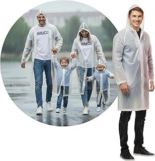 STYD Capa de Chuva Premium em EVA para Adulto, Impermeável, Transparente, com Capuz Ajustável e Fechamento por Botões, Reutilizável, Proteção contra Vento e Chuva, Unissex