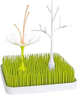 Boon Conjunto de escorredor de bancada de grama - inclui grama, caule e galho - capacidade para 4 mamadeiras e acessórios para bebês - suprimentos de alimentação de mamadeira - 24 x 23 x 7 cm