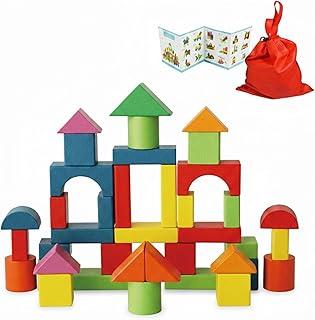 Blocos de construção de madeira Brinquedo educativo Montessori Geometria e lógica para meninos e meninas com mais de 1 anos
