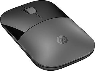 Mouse sem Fio HP Z3700 - Plug and Play com Dongle USB e Bluetooth, com até 1600 DPI, Bateria de até 16 Meses de Duração, Blue LED Multi-superficies, Preto e Prata (758A9AA)