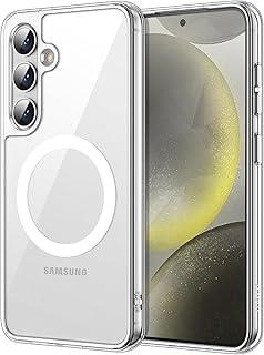 JETech Capa Magnética para Samsung Galaxy S24+ / S24 Plus 5G, Compatível com MagSafe, Case Protetora à Prova de Choque, Capinha Traseira Rígida Claro para PC que Não Amarela (Claro)