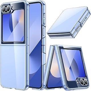 JETech Capa para Galaxy Z Flip7FE 2025 / Z Flip 6 2024, Case Estojo Rígida de PC Transparente, Capinha Protetora Fina Anti-Riscos e à Prova de Choque para Telemóvel (Azul)