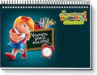 Caderno Desenho Universitário Capa Dura, Numero 1, Pacote com 4 Cadernos, Capas Sortidas