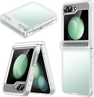 JETech Capa para Samsung Galaxy Z Flip 5 2023 com Proteção de Dobradiça, Case Estojo Protetora Robusta e Resistente para PC, Capinha Acabamento Fosco Anti-Impressão Digital (Translúcido)