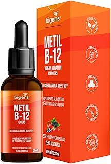 Metil B-12 Vegan vitamin gotas liquida, Metilcobalamina 413% VD, sabor frutas vermelhas, 20mL, Bigens