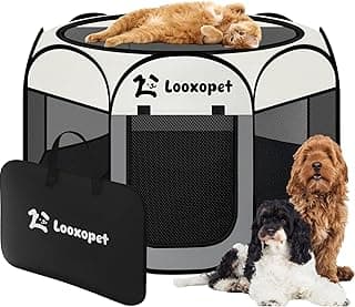 Cercado para Cachorros Grande,Cercadinho Pet Dobrável para Cachorros com Tecido Impermeável de Fácil Montagem e Transporte G