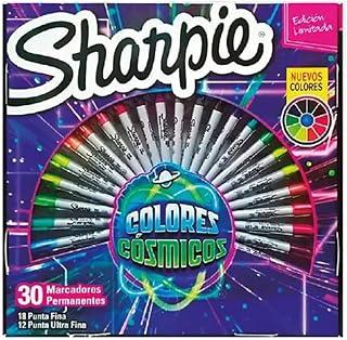 Marcador Permanente Sharpie Fina+Ultra Fino Cosmic Color Kit com 30 Un