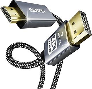 BENFEI Cabo DisplayPort para HDMI, DisplayPort 4K (DP) para HDMI 3 metros compatível com HP, ThinkPad, AMD, NVIDIA, Desktop e mais – Macho para Macho, Cinza Espacial