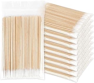 Hastes de Algodão com Ponta Pontiaguda, 400 Unidades, para Microblading, Maquiagem e Cuidados Pessoais, 7cm, Cabo de Madeira