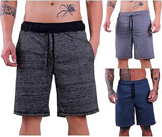 Kit 3 Bermudas Moletom Masculinas MXD Conceito Cores Básicas Casuais Treinos Musculação Academia