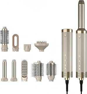 Secador de Cabelo 9 em 1 Conjunto, Escova Secadora 1600W Alta Velocidade 110000 Rpm, fluxo de ar potente de 25 m/s, ar frio com um único botão, adequado para estilização diária (110V)