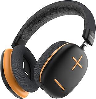Basike Fones De Ouvido Sem Fio, Headphone Bluetooth on-ear com Microfone, Até 50 Horas de Música, HQ182B (Laranja Preto)