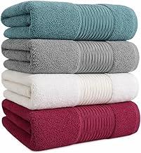 Kit 4 Toalhas De Banho 100% Algodão Premium 500g/m² – Toalhas Macias Alta Absorção Extra Macias e Felpudas (Multicolorido)