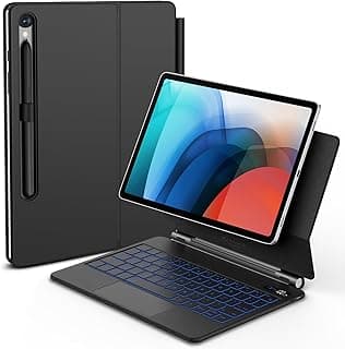 BETTDOW Capa com Teclado e Trackpad para Samsung Galaxy Tab S10 Lite/S10 Fe/S9 Fe/S9/S8/S7 de 11 polegadas,Teclado com LCD Display