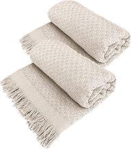 Decolab Kit Manta Sofá Básica Algodão Decorativa (Branco-cru)