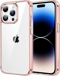 JETech Capa para iPhone 14 Pro Max 6,7 Polegadas, Case Protetora de Telefone à Prova de Choque Não-Amarelecimento, Capinha Parte Traseira Transparente Anti-Riscos (Rosa Ouro)