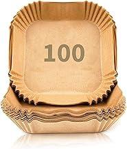 100 Unidades Forma Papel Air Fryer Quadrada Descartável Antiaderente Forno Microondas Resistente Calor 16cm