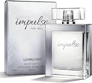 Lonkoom Perfume Masculino Impulse for Men, Eau de Parfum, Fragrância Fresh Woody Floral, Notas de Cassis, Baunilha e Sândalo, 100ml
