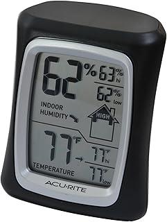Termômetro e higrômetro interno AcuRite 00325, com medidor de umidade, preto