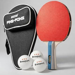 Raquete Profissional Para Tenis de Mesa Ping Pong Com Estojo e 3 Bolinhas Raqueteira