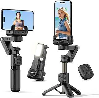 Estabilizador de celular, Gimbal de selfie de 2 eixos com rastreamento de IA para celular com rotação de 360° para Android e iPhone, ideal para vlogs, YouTube, gravação do TikTok, com aplicativo