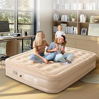 Colchão Inflável Queen Casal com Bomba Elétrica, 203x154x40cm, Impermeável, Respirável, Suporta 300kg, Silencioso