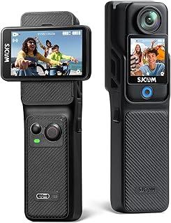 SJ~CAM C400 Pocket Camera de Ação,4K Camera Filmadora,7 Horas de Autonomia, Estabilização, Tela Sensível ao Toque de 2,29 Polegadas, à Prova D'água até 30 Metros