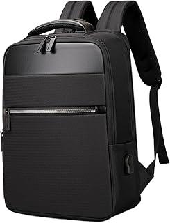 TOKSHOP Mochila Masculina Executiva com Detalhes em Couro PU Premium Impermeável com entrada USB Resistente à riscos Slim Exclusiva