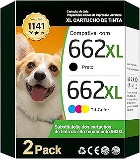 TECKKIN Cartucho de Tinta Compatível para HP 662 662XL Compatível para HP Deskjet 1015 1515 2515 2516 2545 2546 2645 3515 4645 impressora (1 Preto, 1 Colorido)