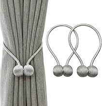 LUMAI Kit com 2 Prendedores de Cortina Magnéticos, Presilhas Abraçadeiras com Imã para Fixação Fácil e Prática, Design Elegante e Resistente, Ideal para Organizar Cortinas – Prata