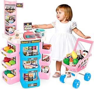 Mercadinho Infantil Caixa Registradora e Carrinho Brinquedo Faz de Conta Scanner