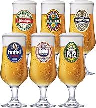 Ruvolo, Jogo de Taça Barcelona Rótulo, Taça para Cerveja 6 pcs, 370ml