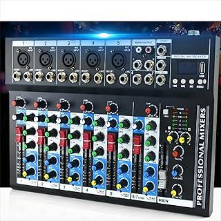 VEDO Mixer de Áudio Profissional 7 Canais VDA107L com Bluetooth, Entrada USB, Efeitos Digitais, Phantom Power +48V para Podcast, DJ, Gravação e Transmissão Ao Vivo - Mesa de Som Compacta 127/220V