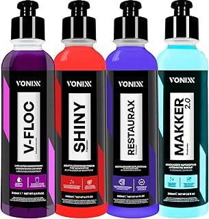 Kit Lavagem Automotiva Vonixx 240ml V-Floc Shiny Restaurax Makker