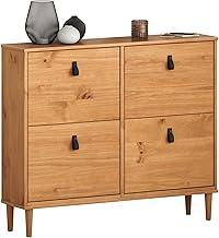 IDIMEX Sapateira Horizontal Madeira Multiuso 4 Portas Mikka Madeirado