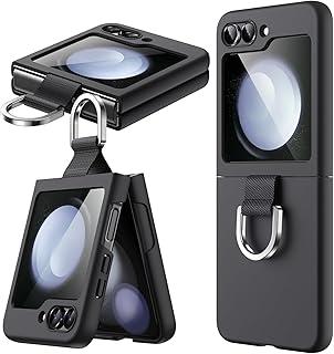 JETech Capa para Samsung Galaxy Z Flip 5 2023 com Anel, Case PC Rígido Fino à Prova de Choque Anti-Arranhões Estojo Capinha Protetora para Telefone (Preto)