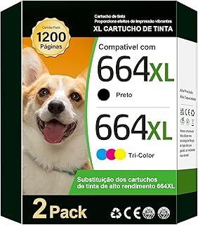 TECKKIN Cartucho de Tinta Compatível para HP 664 664XL Compatível para HP Deskjet Ink Advantage 1115 1118 2135 2136 2675 3635 3638 3775 3835 4535 4675 5075 5275 (1 Preto, 1 Colorido)