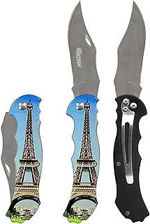 Western YG09 Canivete Dobrável, Azul/Torre Eiffel, 16.5 cm