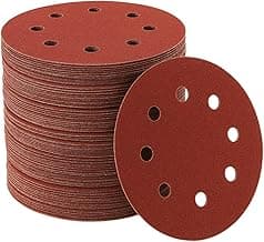 Kit 20 Disco De Lixa Com Fecho Autoadesivo Circular 8 Furos Para Lixadeira Madeira Metal Massa Corrida - 5" 125mm (400 Grãos)