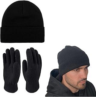 Conjunto Gorro Touca + Luva Inverno Lã Masculino Pelinho Frio Masculino Feminino