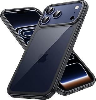 JETech Capa para iPhone 17 Pro 6,3 Polegadas, Case Protetora de Telefone à Prova de Choque, Anti-Amarelecimento, Parte Traseira Transparente Anti-Riscos (Preto)