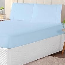 Cottonluxury Jogo de Lençol 100% algodão 300 Fios (Azul-bebê, Solteiro)