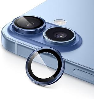 JETech Protetor de Lente de Câmera para iPhone 17 6,3 Polegadas, Anel Individual de Metal de Vidro Temperado 9H, Bandeja de Rápida Instalação, HD Claro, 1 Conjunto (Azul)