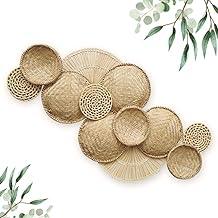 Kit 7 Peneiras+3 Aros+2 Leques Painel Palha Decoração Parede