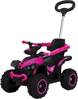 Quadriciclo Elétrico Infantil com Aro de Proteção Haste Direcionavel Som e Luz (Rosa) com 18.44% de desconto por R$ 448,50 na amazon