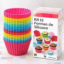 Kit 12 Fôrmas de Silicone Para Cupcake, Muffin, Bolinho | Forno, Air Fryer, Micro-ondas, Resistente a Temperatura | Forminhas, Cores Variadas, Livre de BPA, Qualidade Premium