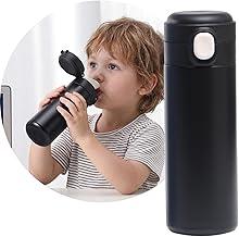 Garrafa Térmica Parede Dupla, 350ml, Inox, Tampa Abre e Fecha Fácil, Conserva Bebidas Geladas por 24h (Preta)